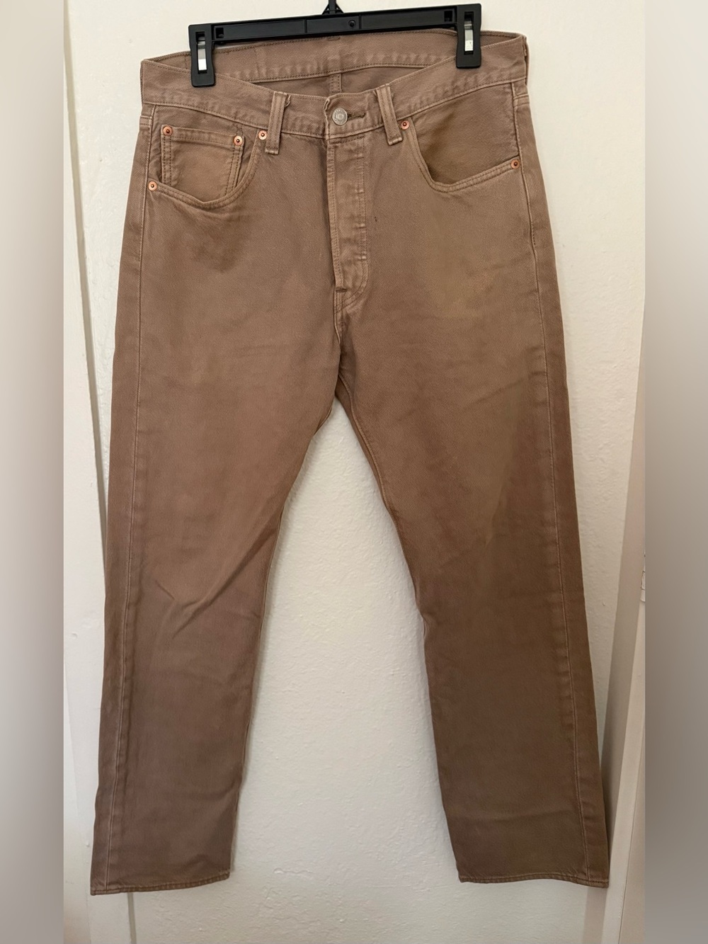 Levis 501 Jeans Men’s Original Button Fly Color Beige Size 31x30 Straight